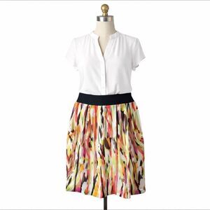 NWT Nue Option Abstract Multicolor Skirt Sz 12 Artsy Gallerycore Chic Boho Style